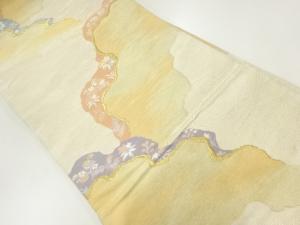 明綴れ大内小袖文織出し袋帯